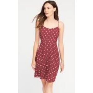 Old Navy Fit & Flare Polka Dot dress Burgundy Size XS